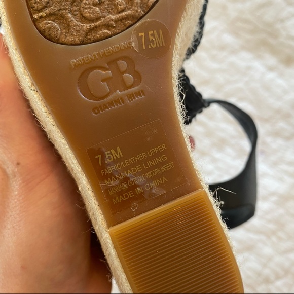 Gianni Bini Black Wedge Sandals, 4.5” - Picture 7 of 8